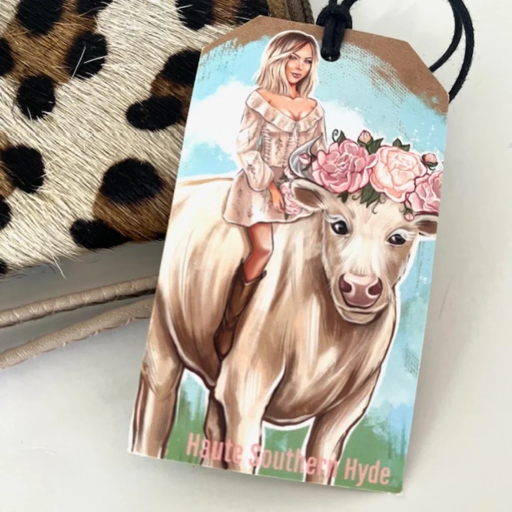Haute Southern Hyde Leopard Print Cow Hide Wallet/wristlet NWT